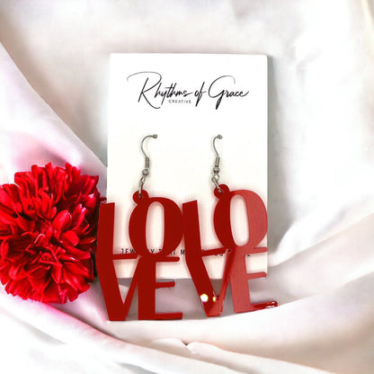 Heartfelt Vibes: Bold LOVE Earrings for a Love-Fueled Look! - Rhythms of Grace Creative