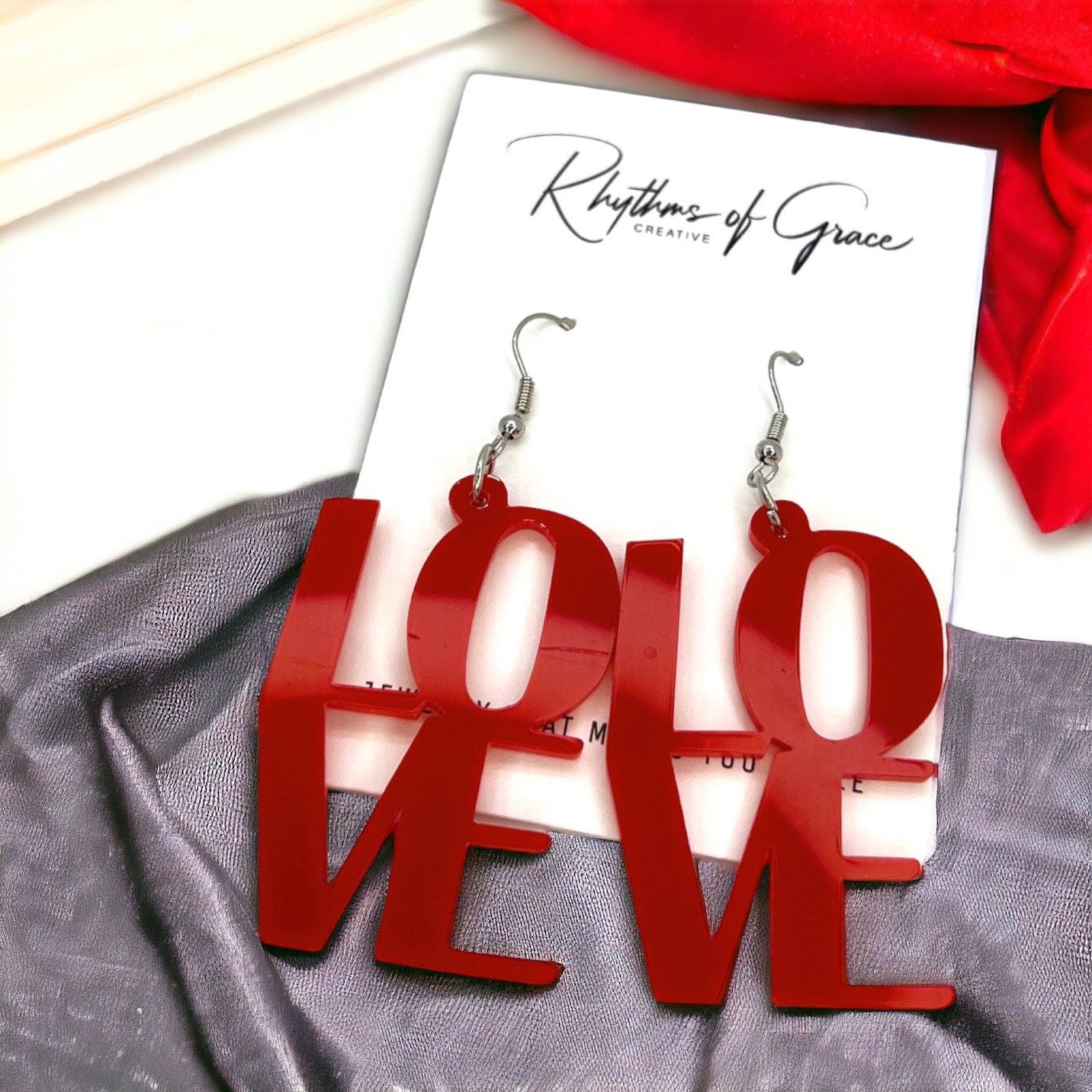 Heartfelt Vibes: Bold LOVE Earrings for a Love-Fueled Look! - Rhythms of Grace Creative