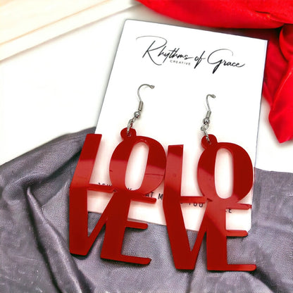 Heartfelt Vibes: Bold LOVE Earrings for a Love-Fueled Look! - Rhythms of Grace Creative