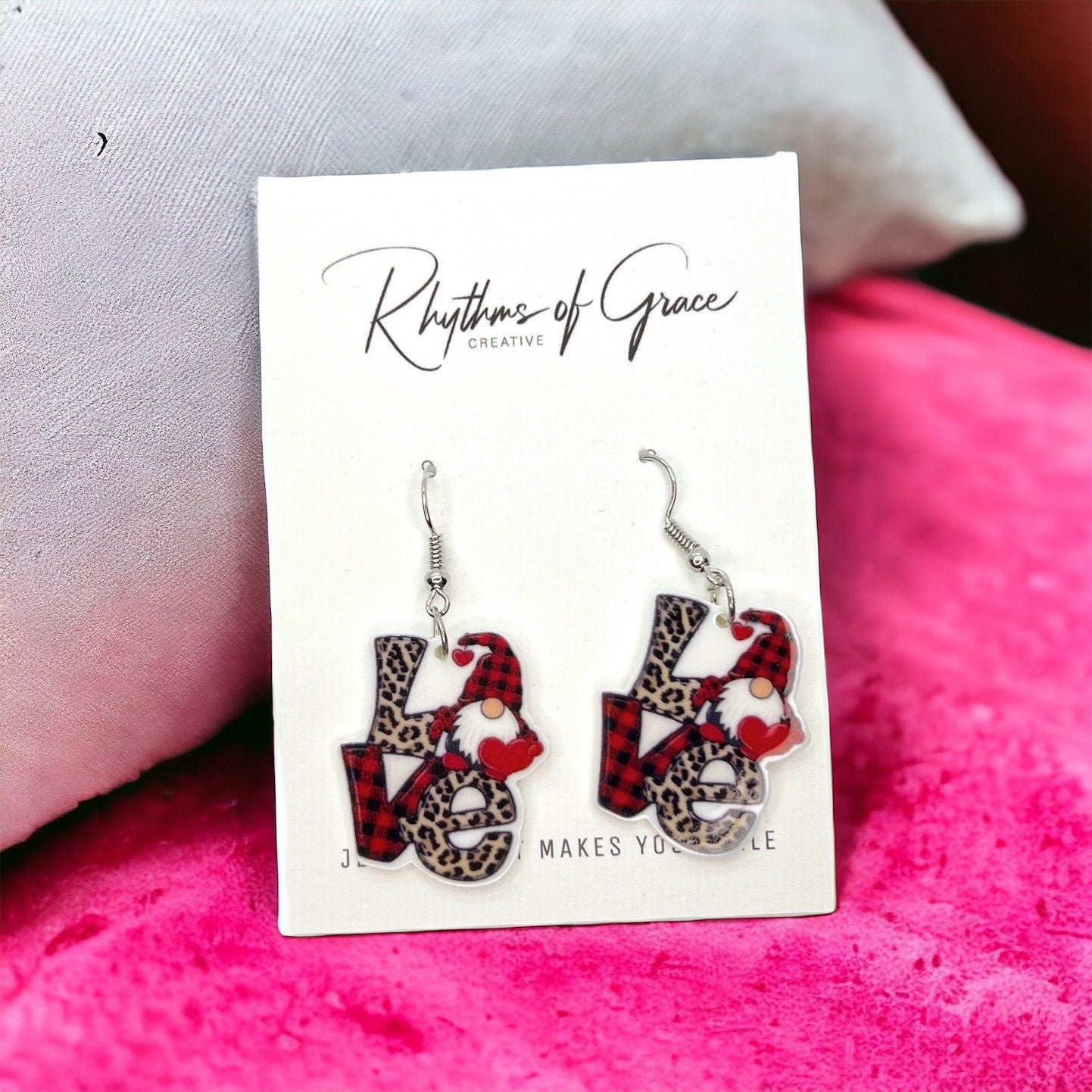 Whimsical Gnome Earrings: Spread Love & Joy this Valentine's Day! - Rhythms of Grace Creative