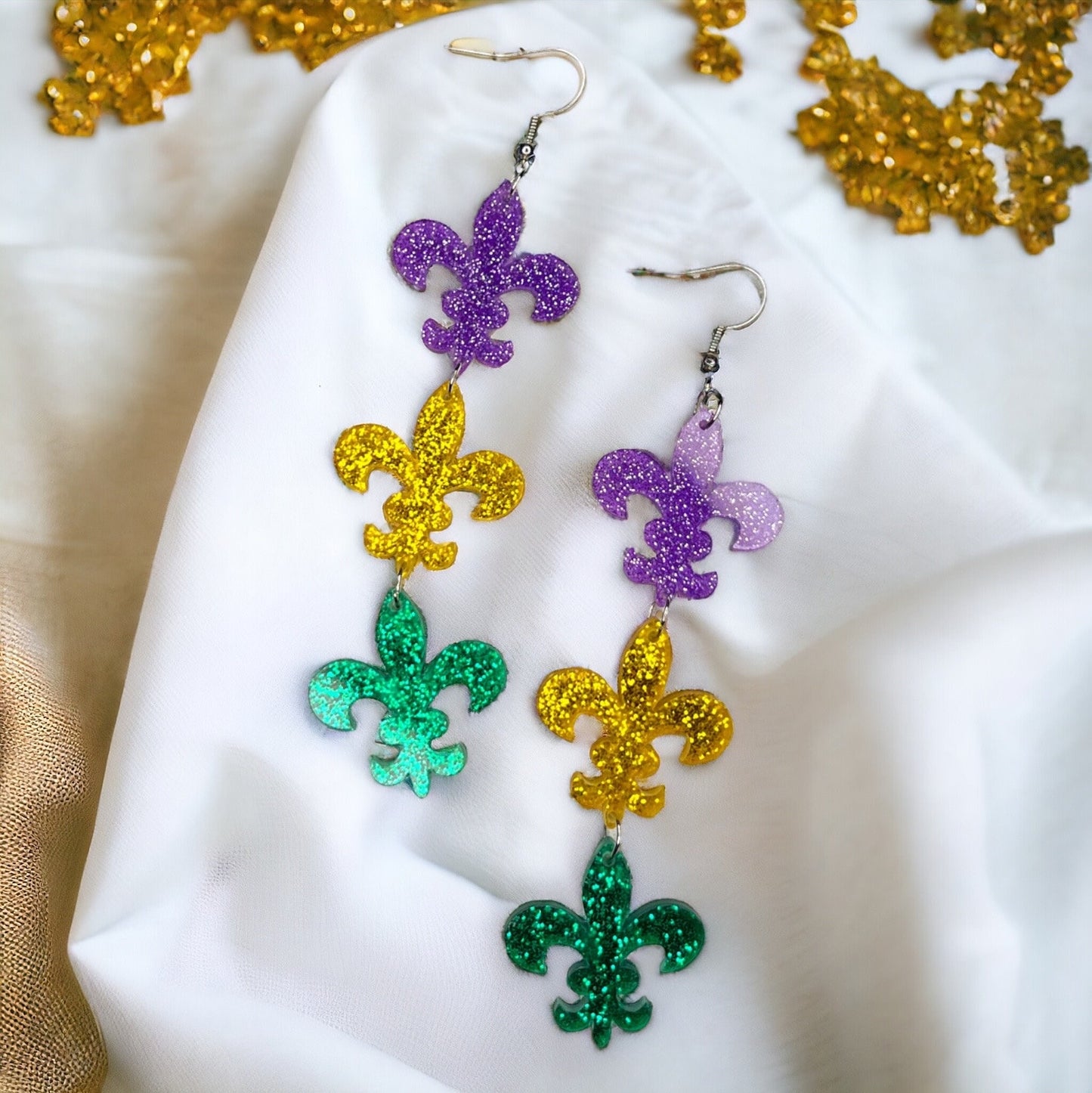 Mardi Gras Crown Dangle Earrings – Celebrate Like Royalty! - Rhythms of Grace Creative
