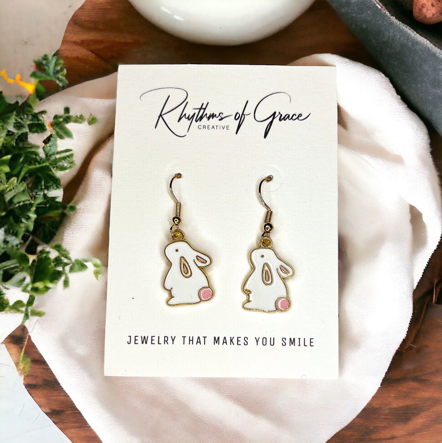 Hoppy Easter Bliss: Delicate Bunny Dangle Earrings for a Whimsical Spring! - Rhythms of Grace Creative