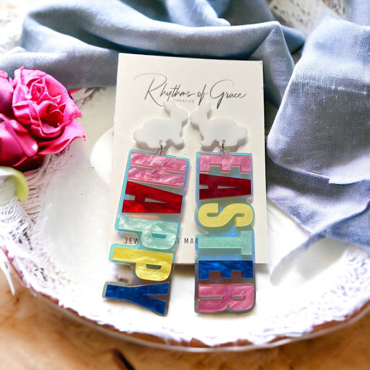 Hop Into Style: Vibrant Happy Easter Bunny Dangle Earrings! - Rhythms of Grace Creative
