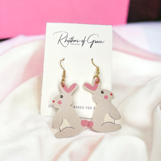 Hoppy Easter Vibes: Adorable Pink Bunny Dangle Earrings! - Rhythms of Grace Creative