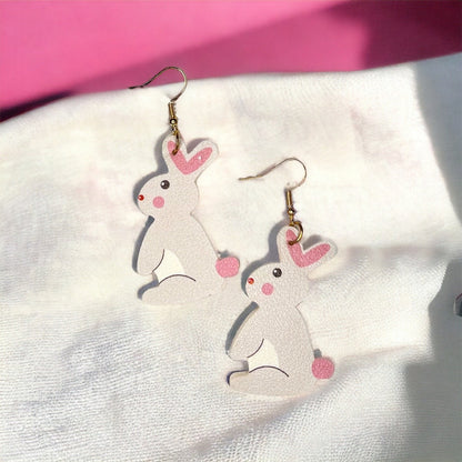 Hoppy Easter Vibes: Adorable Pink Bunny Dangle Earrings! - Rhythms of Grace Creative