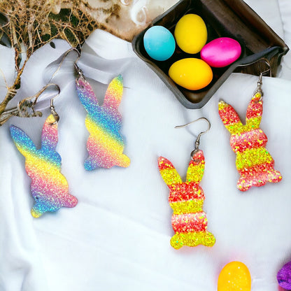 Hoppy Easter Styles: Sparkling Glitter Bunny Earrings! - Rhythms of Grace Creative