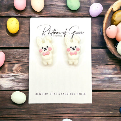 Hop into Spring with Our Adorable Bunny Stud Earrings! - Rhythms of Grace Creative