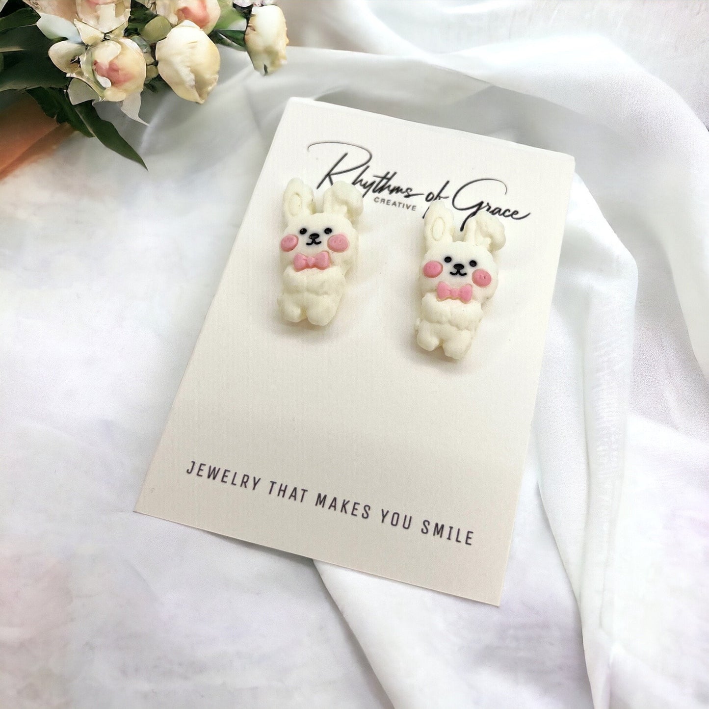 Hop into Spring with Our Adorable Bunny Stud Earrings! - Rhythms of Grace Creative