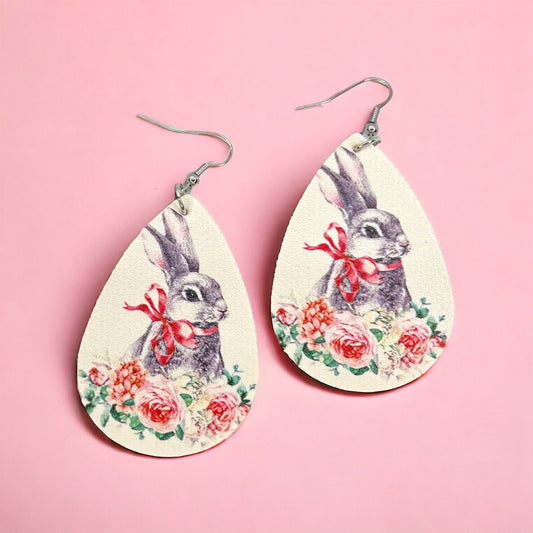 Hoppy Bunny Teardrop Earrings – Perfect Easter Accessory! - Rhythms of Grace Creative