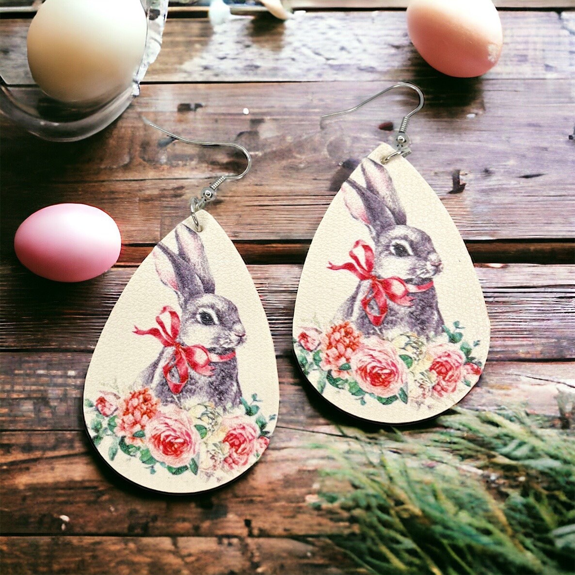 Hoppy Bunny Teardrop Earrings – Perfect Easter Accessory! - Rhythms of Grace Creative