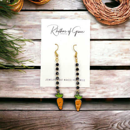 Hop Into Style: Whimsical Carrot Dangle Earrings for Easter Fun! - Rhythms of Grace Creative