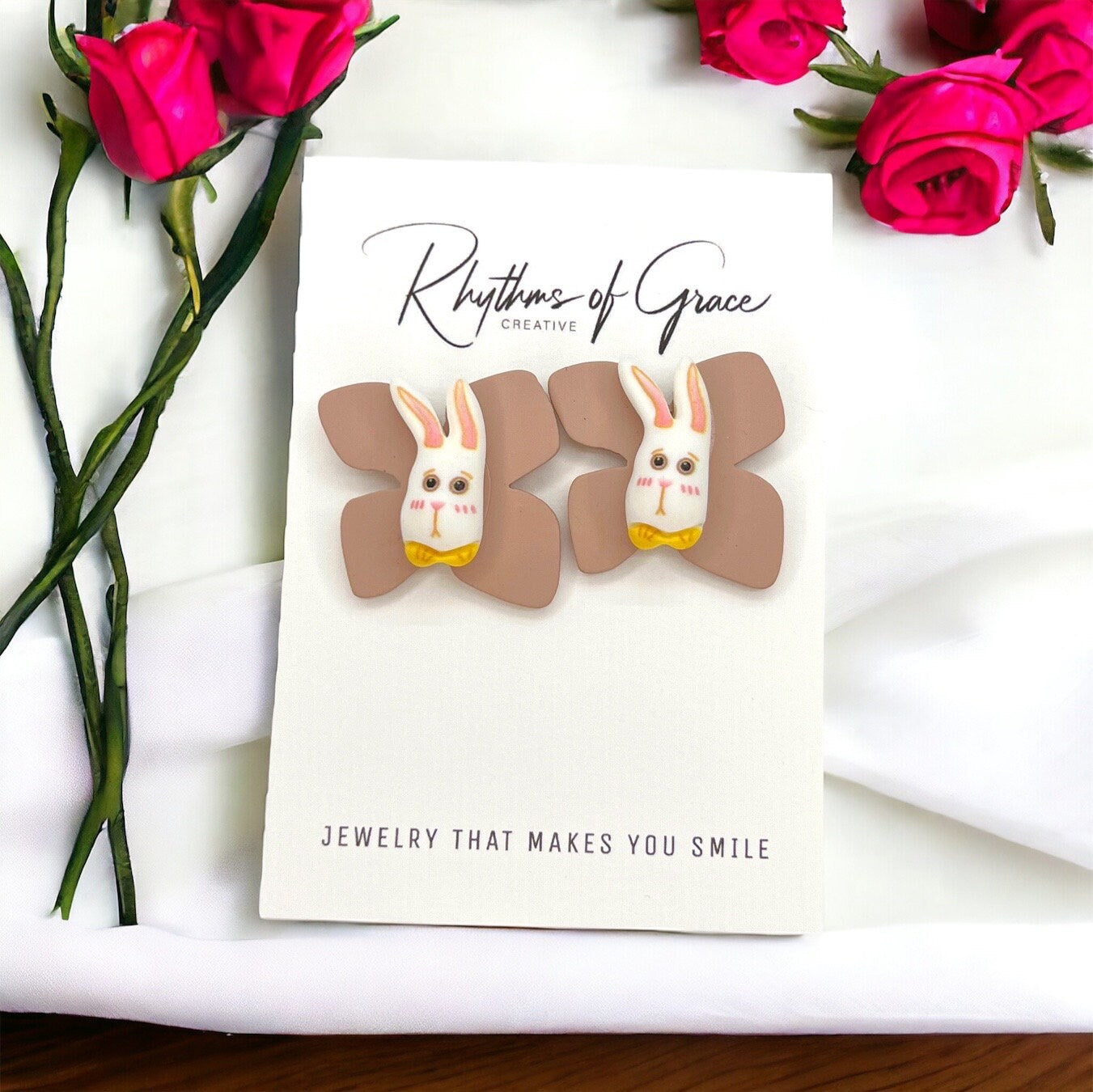 Hop Into Style: Adorable Easter Bunny Oversized Stud Earrings! - Rhythms of Grace Creative