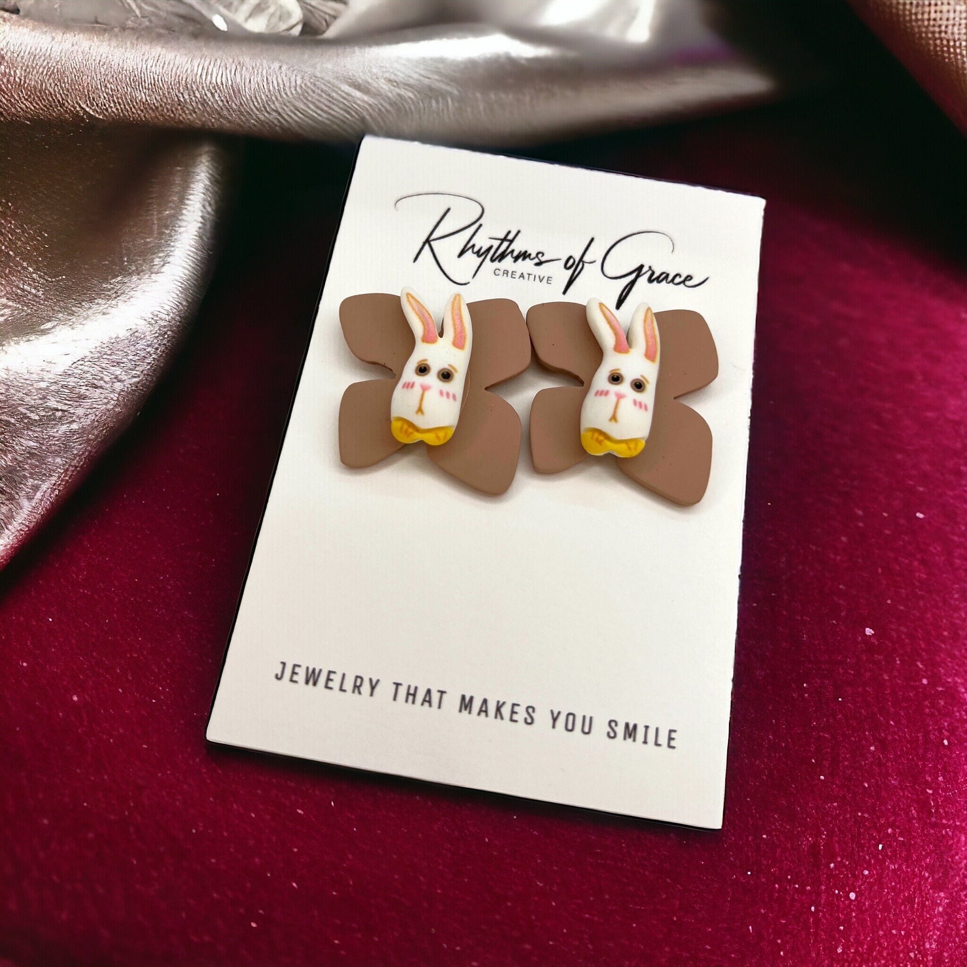 Hop Into Style: Adorable Easter Bunny Oversized Stud Earrings! - Rhythms of Grace Creative