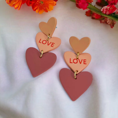 Love in Pink: Adorable Triple Heart Earrings for Every Occasion! - Rhythms of Grace Creative