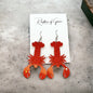 Catch the Cajun Vibe: Dazzling Red Glitter Crawfish Earrings! - Rhythms of Grace Creative
