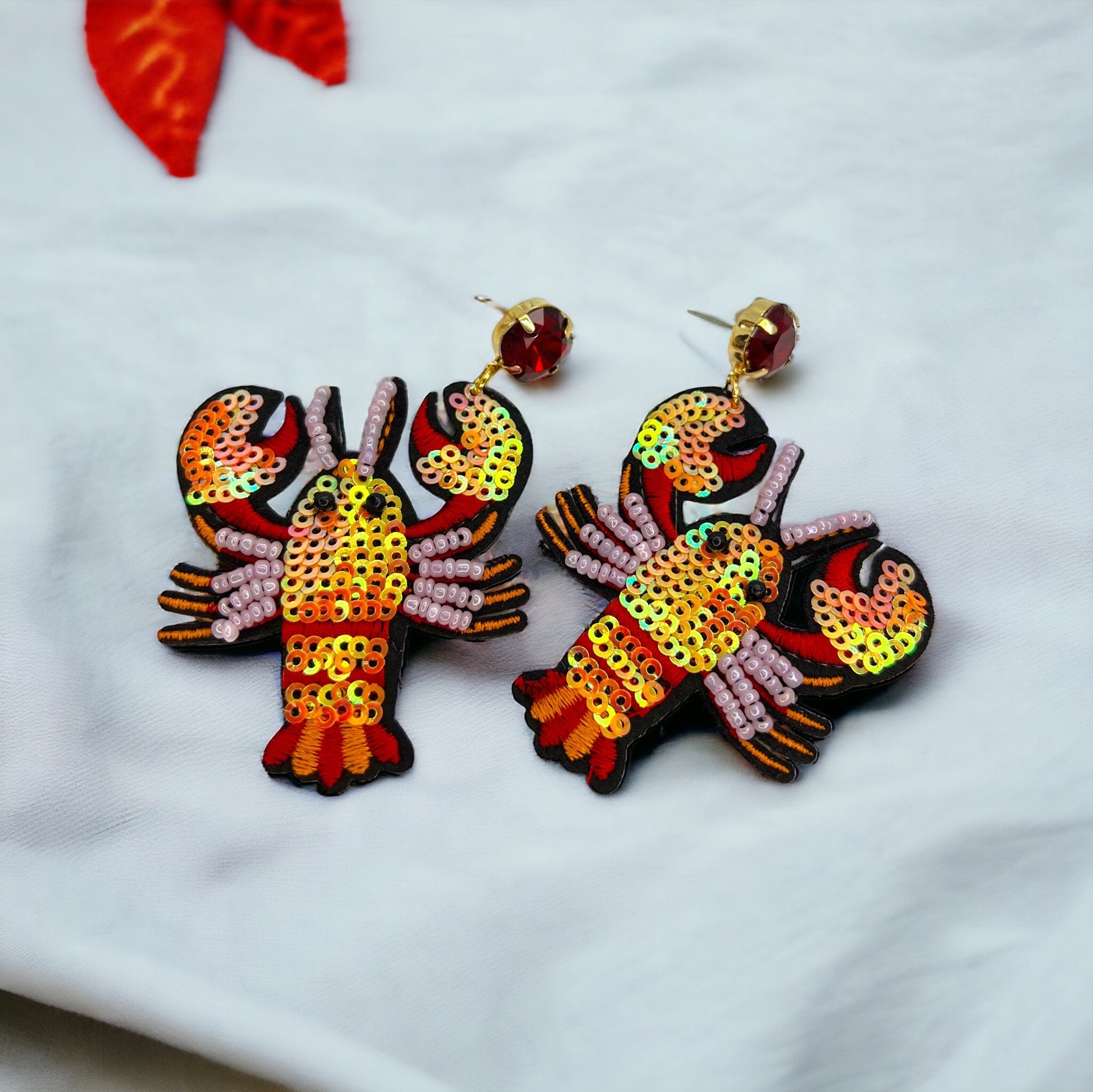 Cajun Charm: Whimsical Beaded Crawfish Earrings for Everyday Fun! 🦞 - Rhythms of Grace Creative
