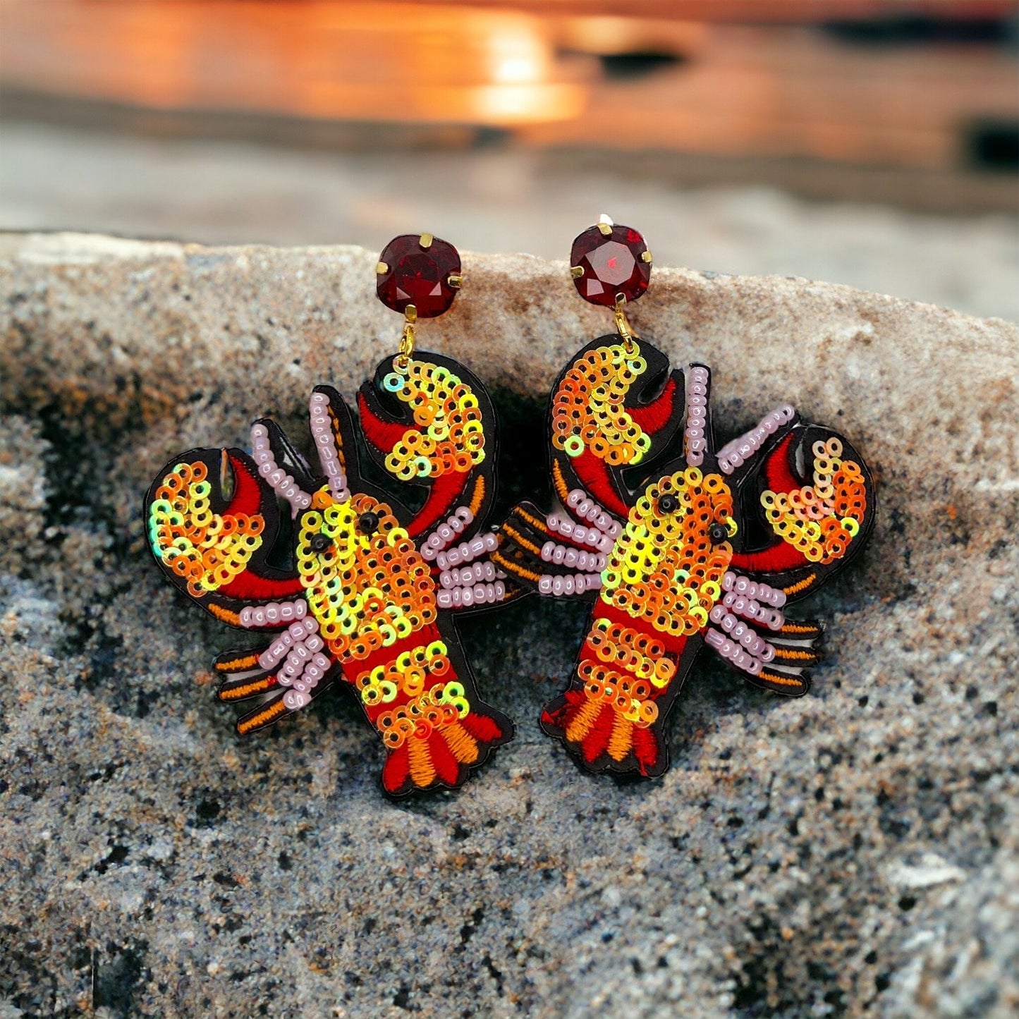 Cajun Charm: Whimsical Beaded Crawfish Earrings for Everyday Fun! 🦞 - Rhythms of Grace Creative