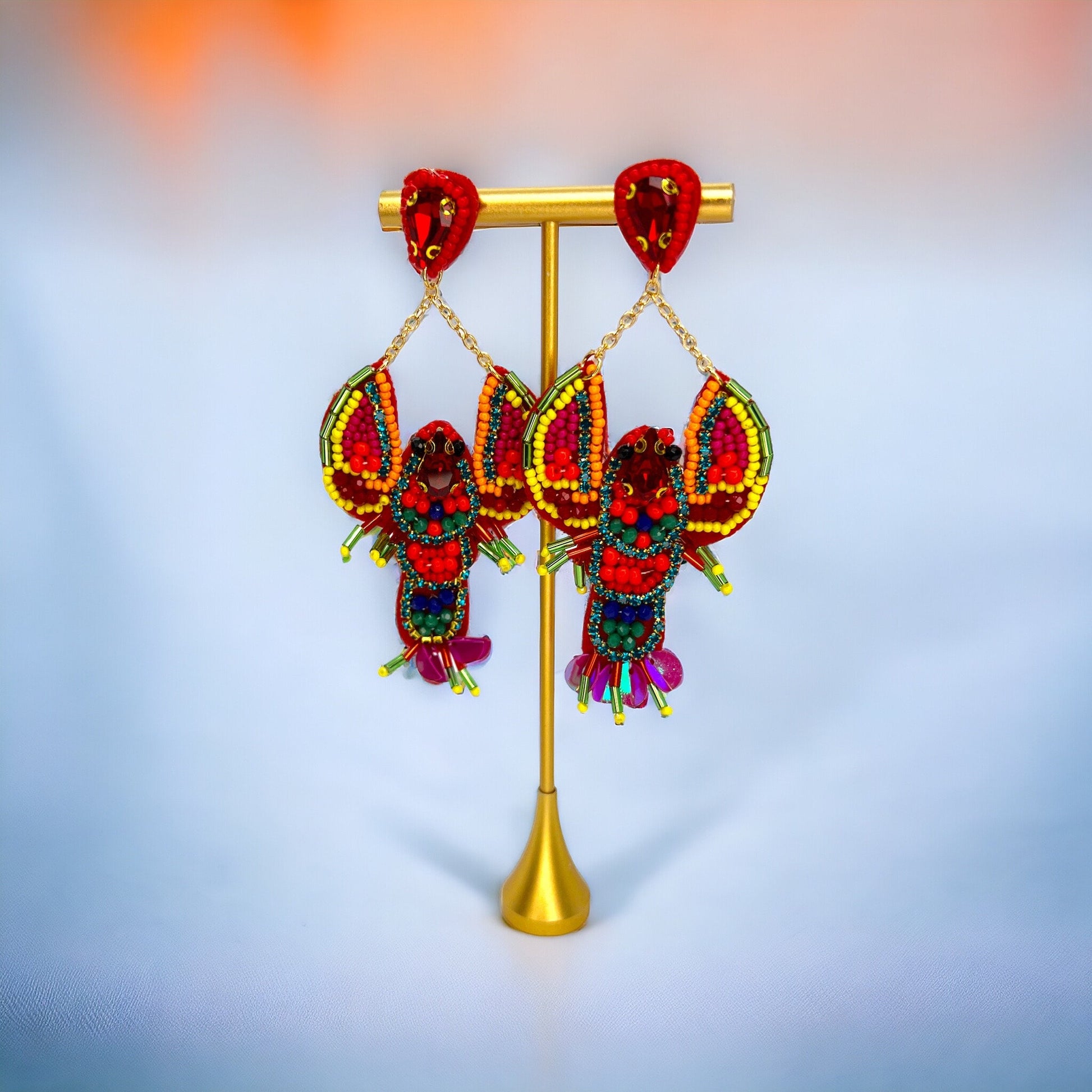 Cajun Charm: Whimsical Beaded Crawfish Earrings for Everyday Fun! 🦞 - Rhythms of Grace Creative