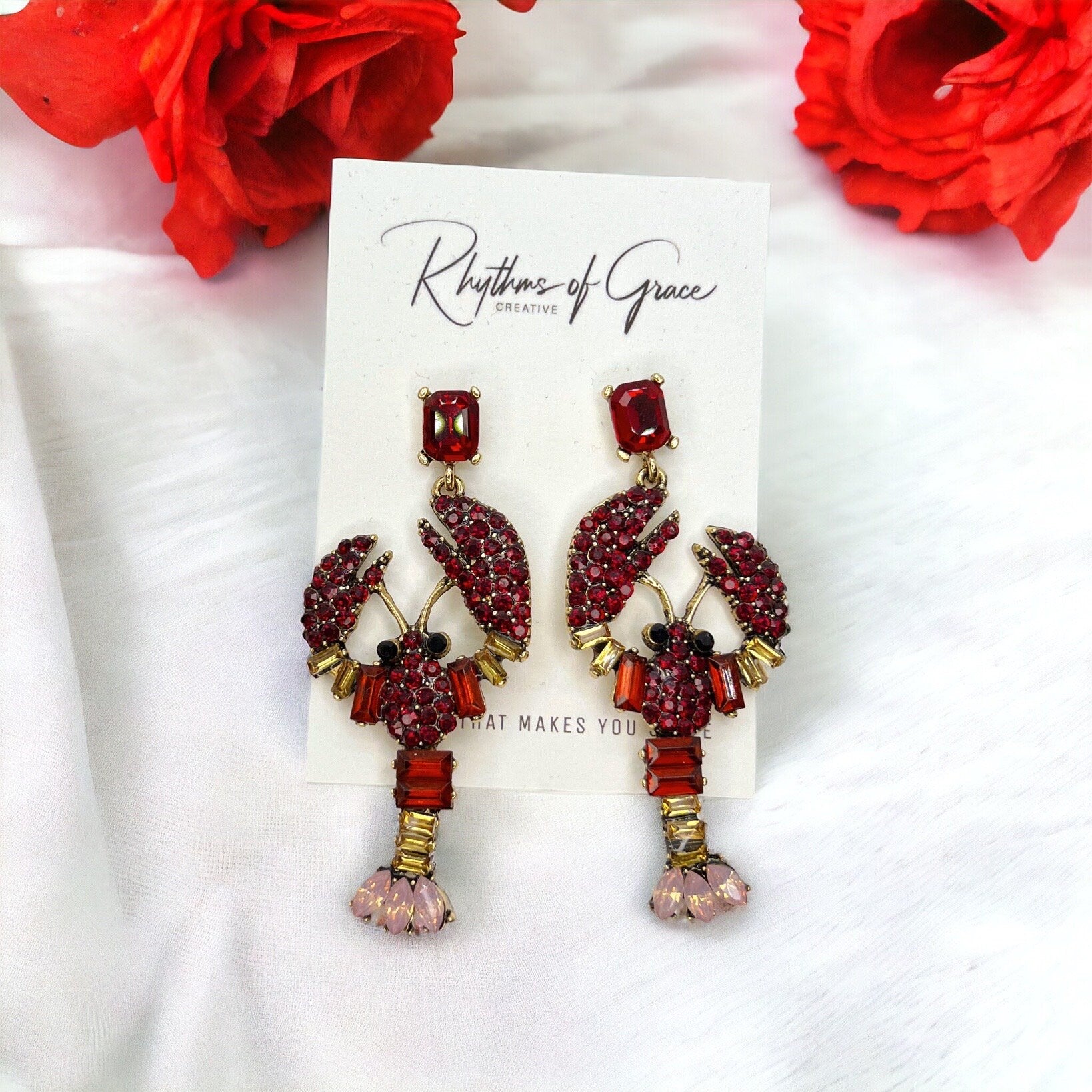 Dazzling Rhinestone Crawfish Earrings – Your New Mardi Gras Must-Have! - Rhythms of Grace Creative