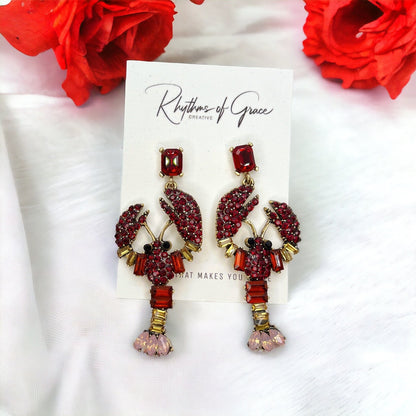 Dazzling Rhinestone Crawfish Earrings – Your New Mardi Gras Must-Have! - Rhythms of Grace Creative