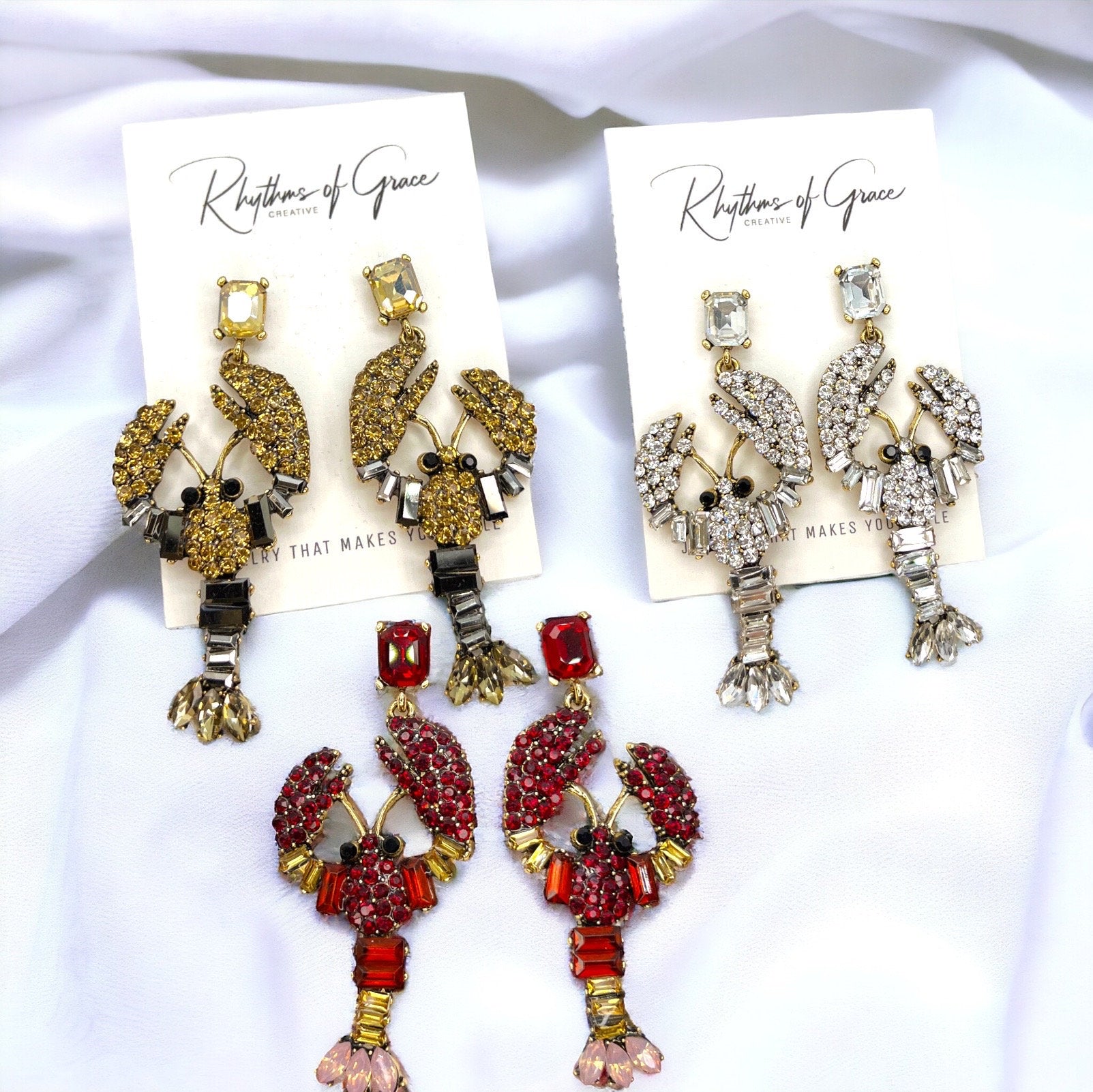 Dazzling Rhinestone Crawfish Earrings – Your New Mardi Gras Must-Have! - Rhythms of Grace Creative