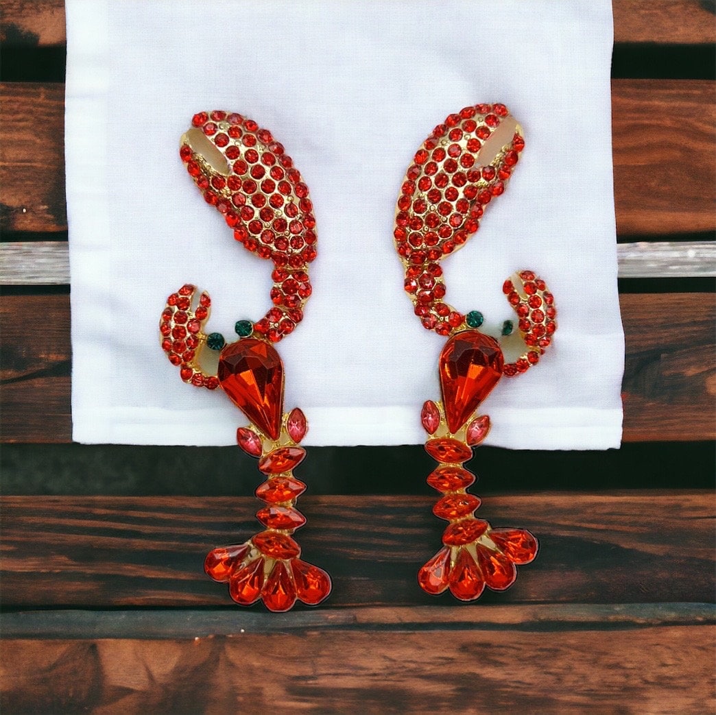 Catch the Sparkle: Rhinestone Crawfish Earrings for a Dazzling Crawfish Boil! - Rhythms of Grace Creative