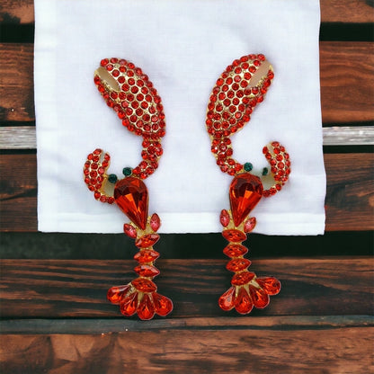 Catch the Sparkle: Rhinestone Crawfish Earrings for a Dazzling Crawfish Boil! - Rhythms of Grace Creative