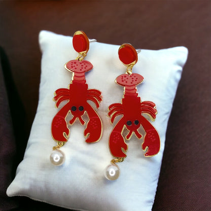 Crawfish Craze: Sparkly Dangle Earrings for Cajun Magic! 🦞 - Rhythms of Grace Creative