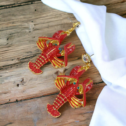 Crawfish Craze: Sparkly Dangle Earrings for Cajun Magic! 🦞 - Rhythms of Grace Creative