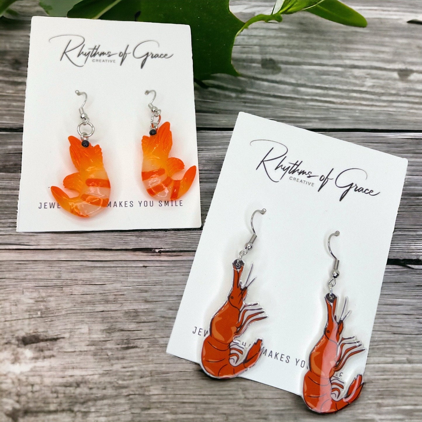 Shrimp Earrings - Shrimp Jewelry, Handmade Earrings, Shrimp Boat, Animal Earrings, Animal Jewelry, Cajun Earrings, Shrimp Accessories, Boil