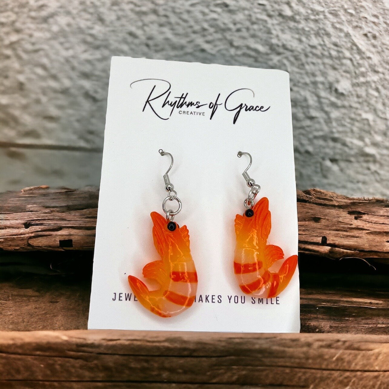 Shrimp Earrings - Shrimp Jewelry, Handmade Earrings, Shrimp Boat, Animal Earrings, Animal Jewelry, Cajun Earrings, Shrimp Accessories, Boil