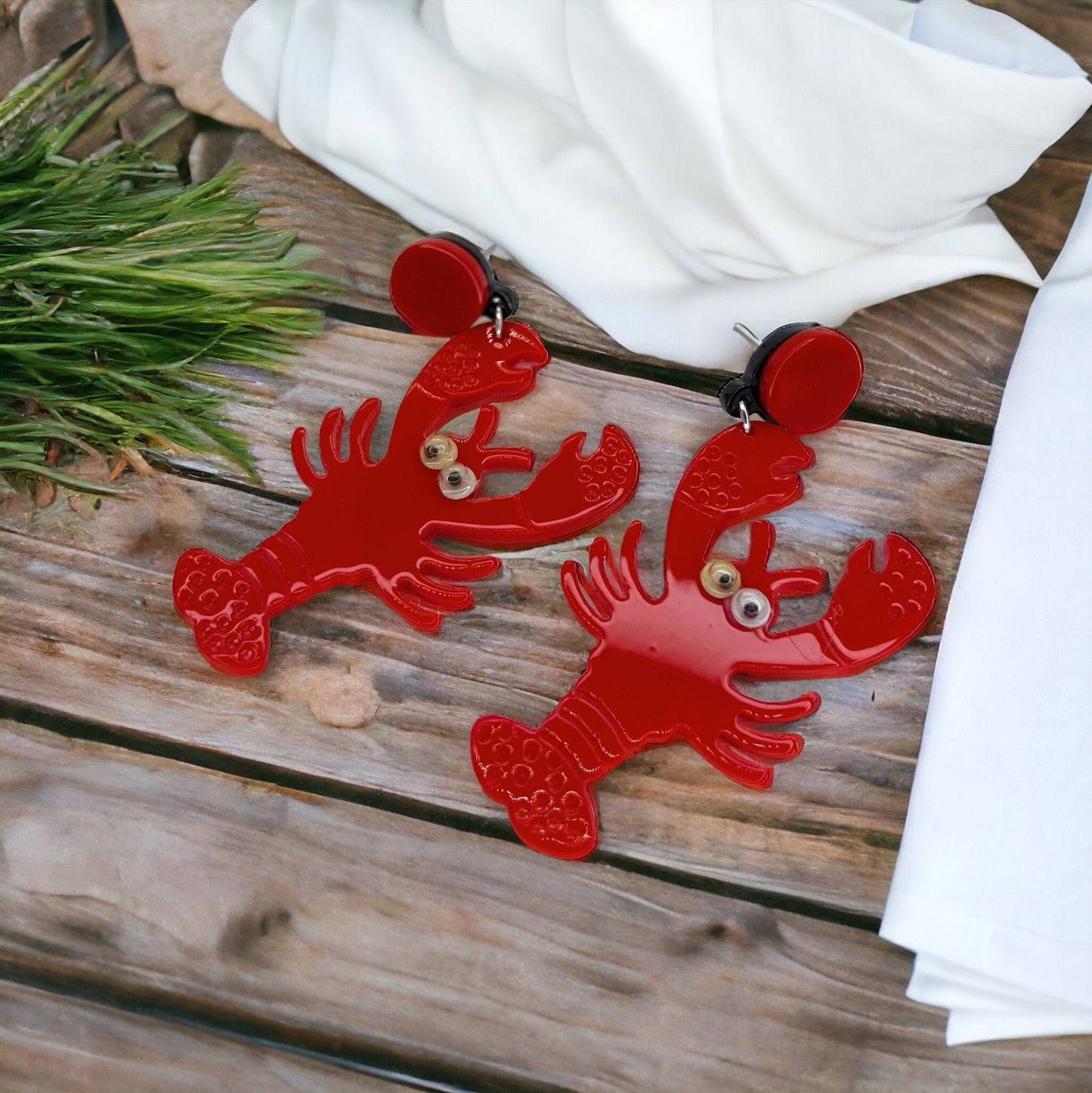 Cajun Earrings - Crab Earrings, Crawfish Earrings, Lobster Earrings, Handmade Earrings, Animal Earrings, Googly Eyes, Crawfish Boil, Crabs