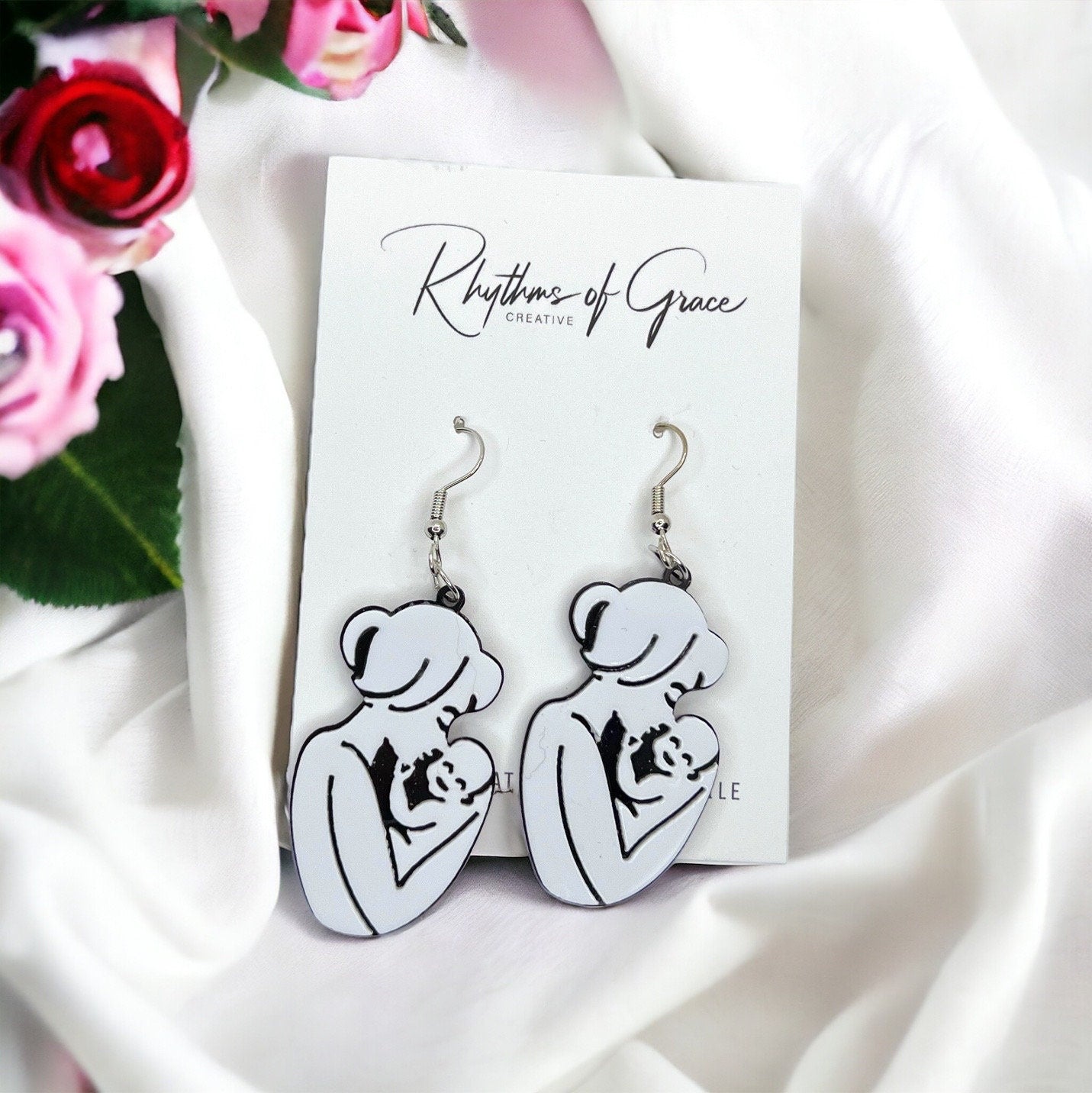 MAMA Earrings - Handmade Earrings, Baby Shower, New Mom, Mother’s Day, Mom Earrings, Momma Earrings, Pregnancy Announcement, Gender Reveal