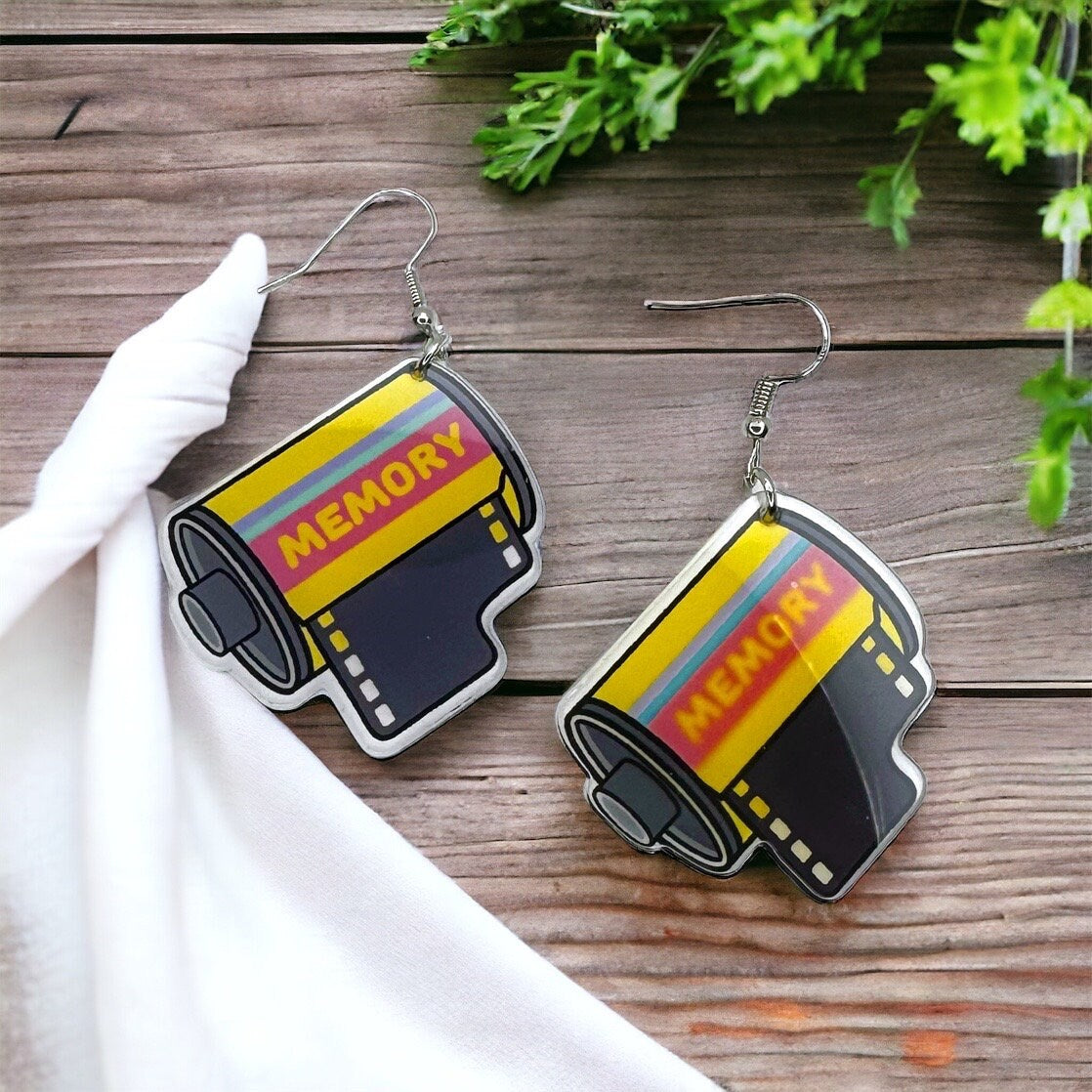 Film Earrings - Photographer Gift, Handmade Earrings, Retro Camera, Photography Accessories, Polaroid Camera, Camera Film, Memories