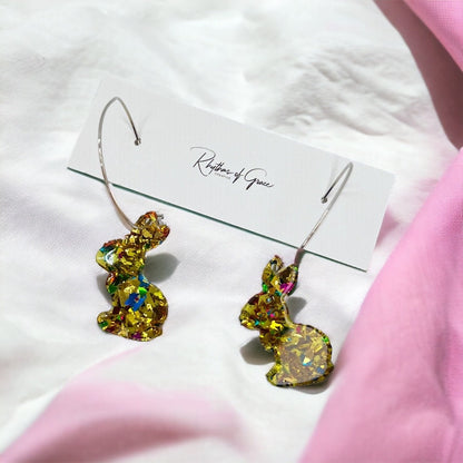 Sparkle & Hop: Glittery Easter Bunny Hoop Earrings! - Rhythms of Grace Creative