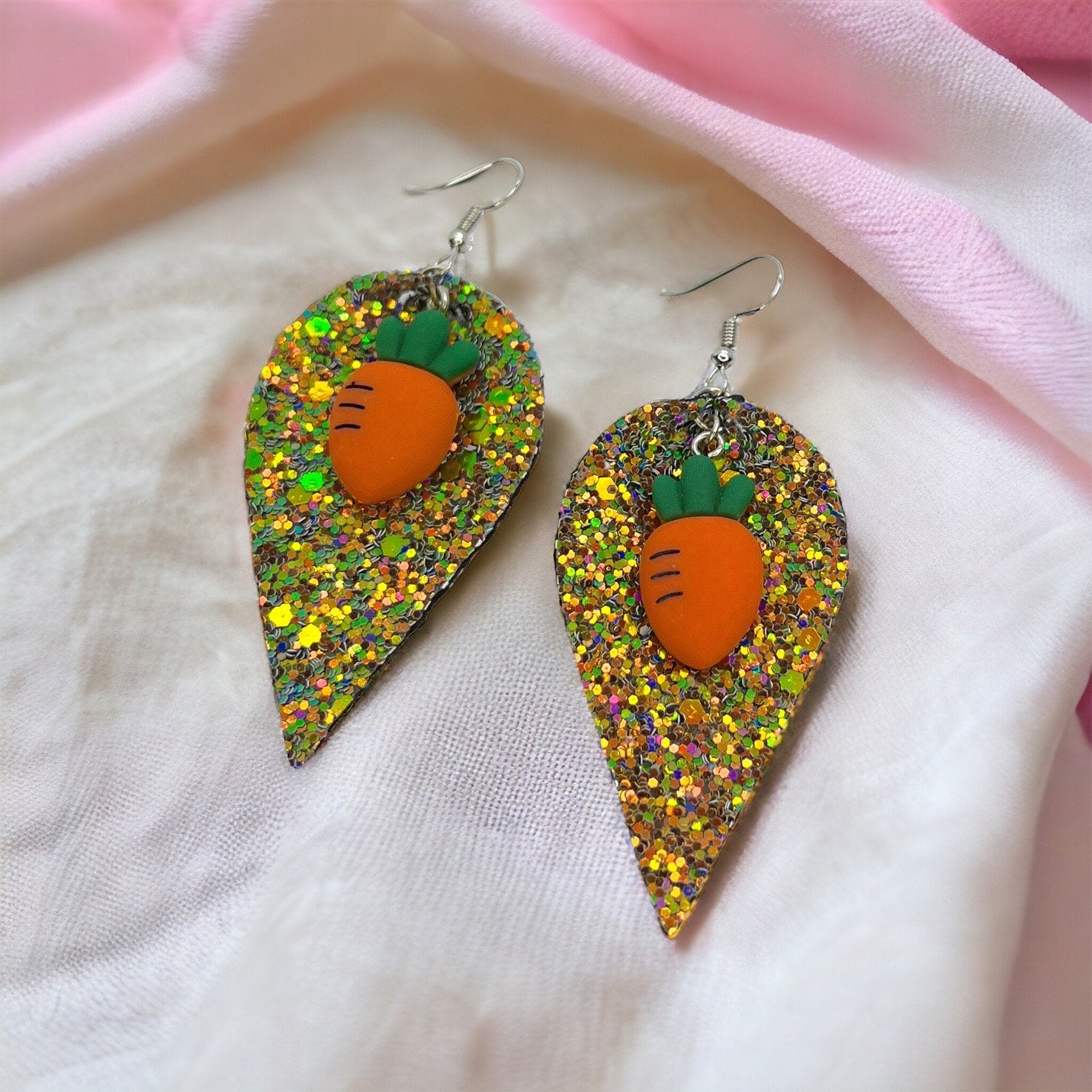 Sparkle & Shine: Whimsical Glitter Carrot Dangle Earrings! - Rhythms of Grace Creative