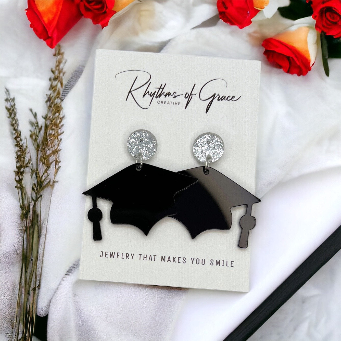 Graduation Dangle Earrings – Celebrate Your Achievement in Style! 🎓 - Rhythms of Grace Creative