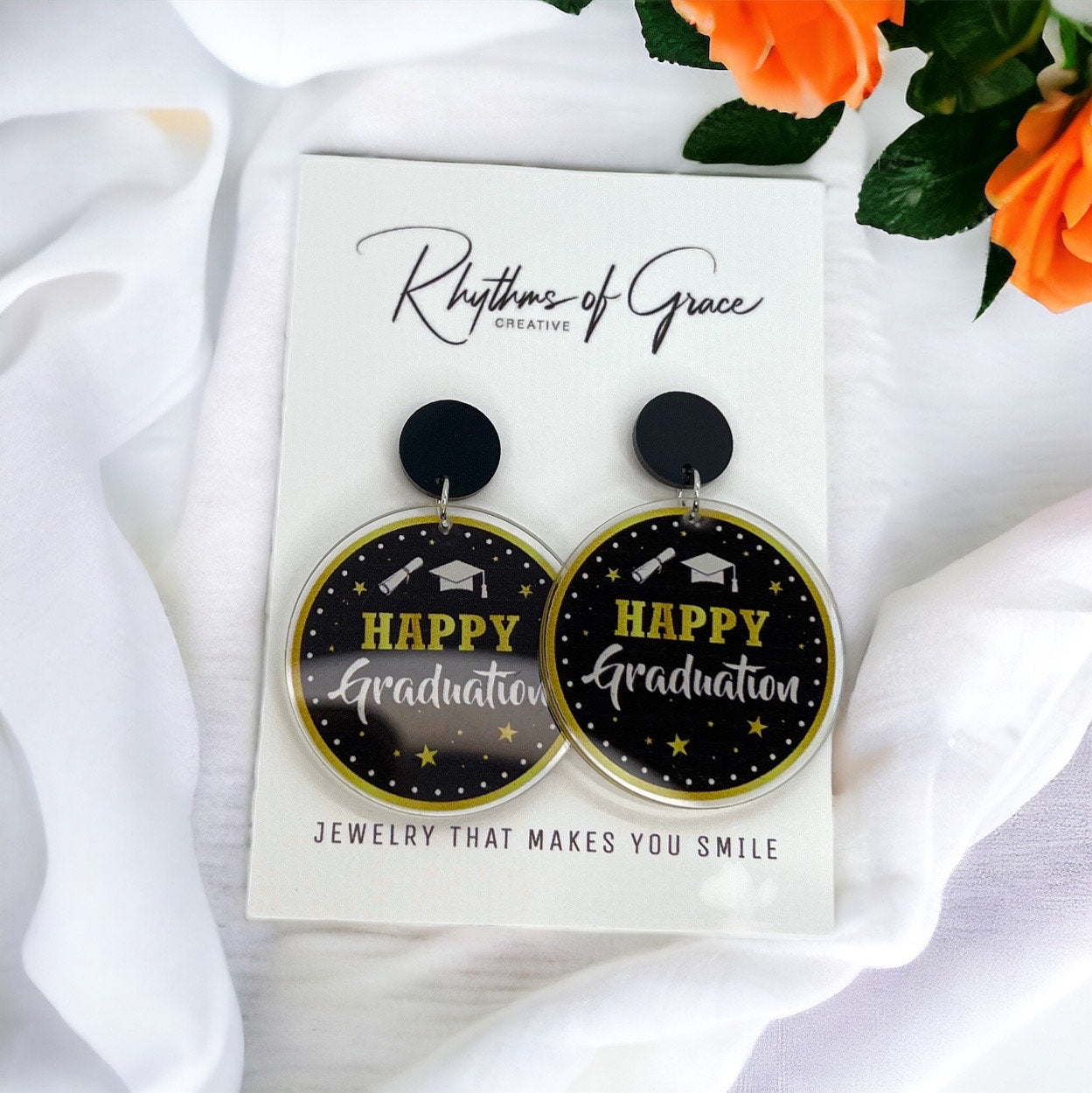 Graduation Dangle Earrings – Celebrate Your Achievement in Style! 🎓 - Rhythms of Grace Creative
