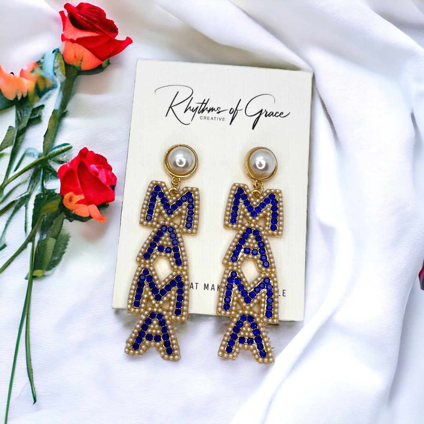 Sparkle with Pride: Rhinestone MAMA Earrings! - Rhythms of Grace Creative