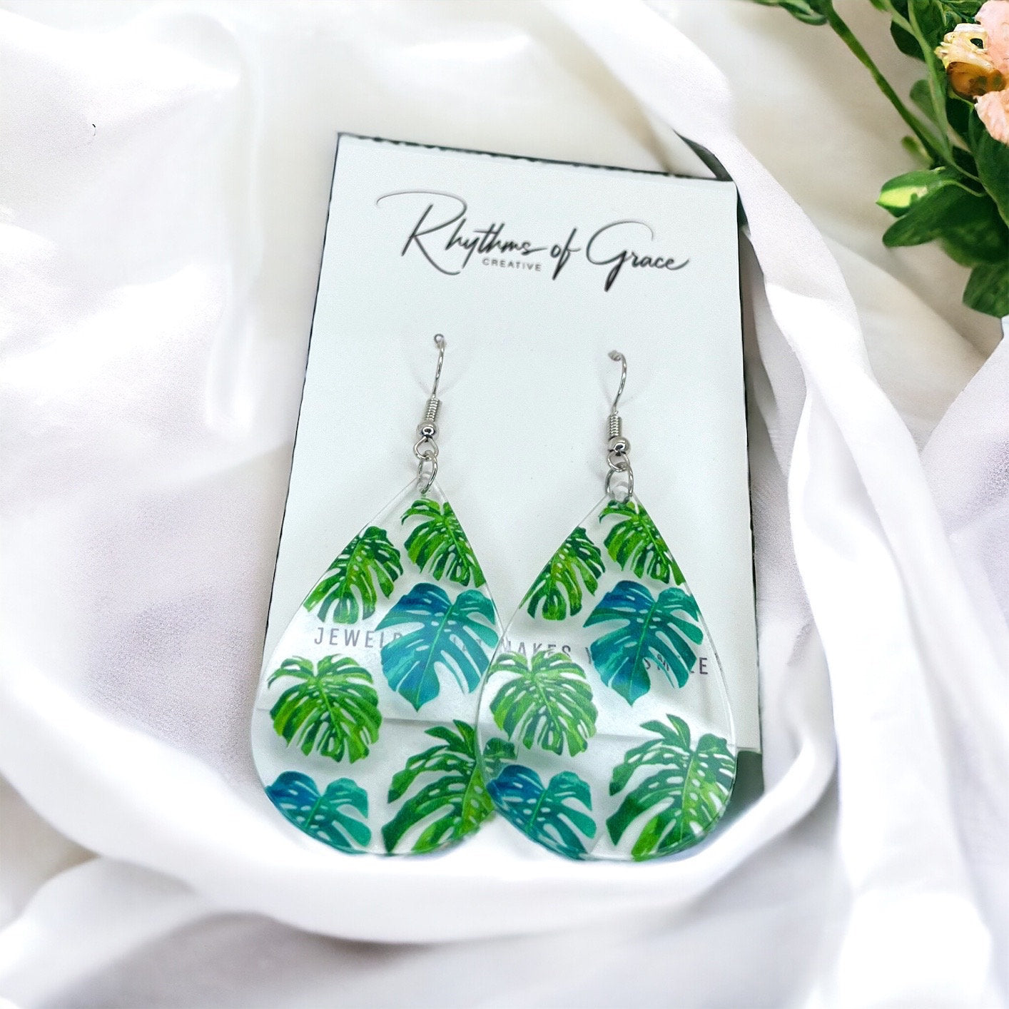 Plant Earrings - Plant Jewelry, Dangle Earrings, Boho Chic, Boho Style, Plant Lady, Bohemian Style, Handmade Earrings, Green Thumb, Plants