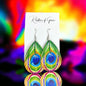 Peacock Earrings - Peacock Jewelry, Dangle Earrings, Peacock Feather, Handmade Earrings, Peacock Accessories, Handmade Jewelry, Colorful