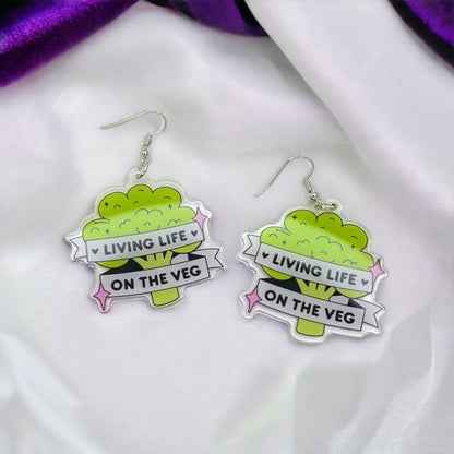 Plant Earrings - Plant Jewelry, Dangle Earrings, Plant Lady, Handmade Earrings, Green Thumb, Plants, Living on the Veg, Vegan, Humor, Veggie