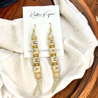 Celebrate Mama with Charming Beaded MAMA Earrings - Rhythms of Grace Creative