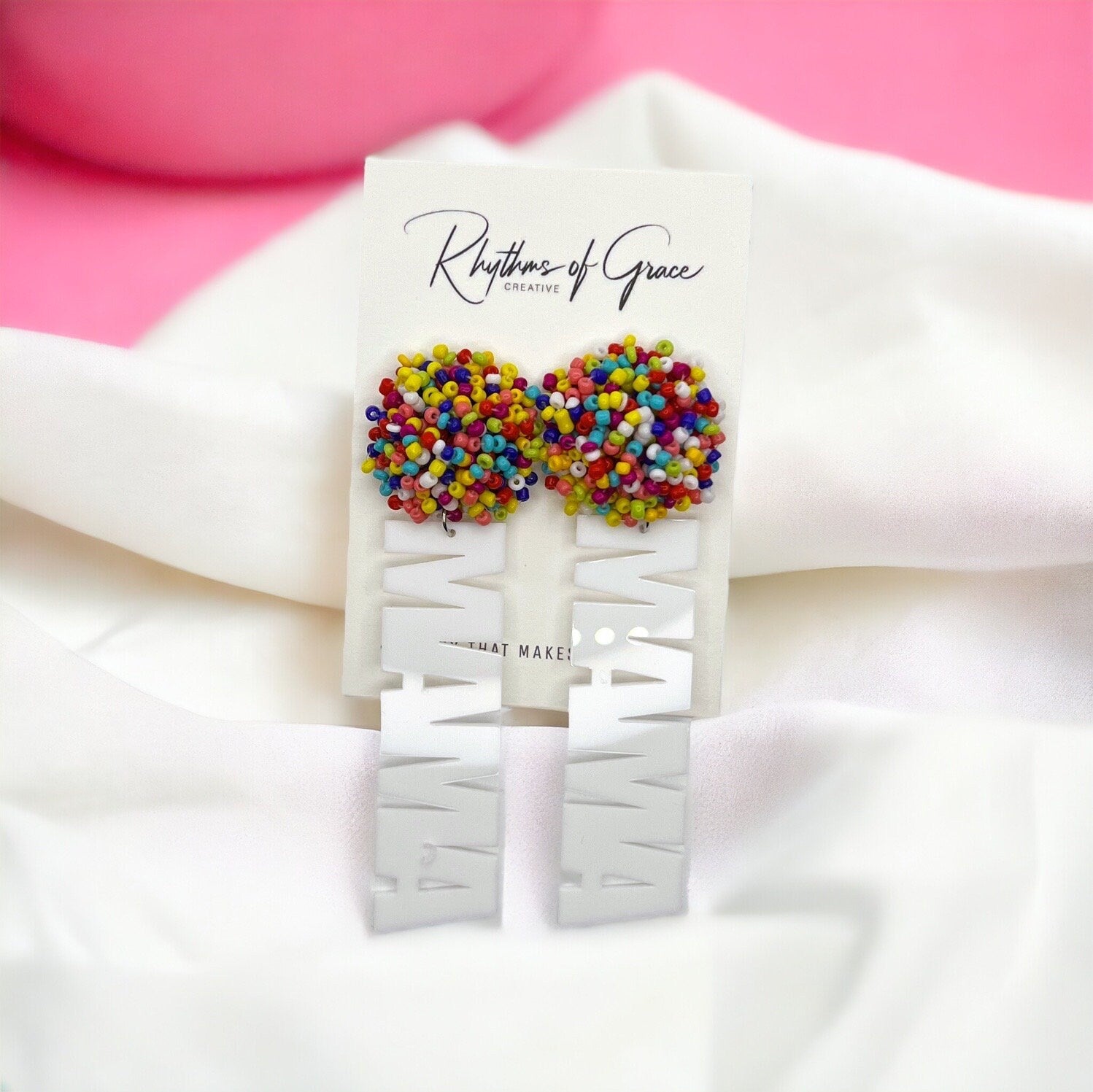 Beaded MAMA Earrings: A Celebration of Motherhood! ❤️ - Rhythms of Grace Creative