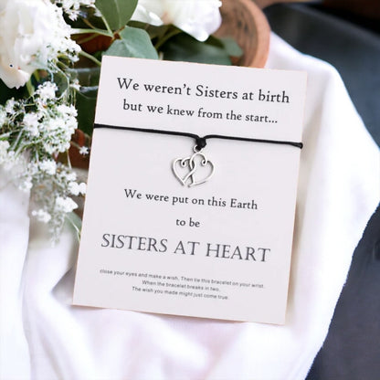 Sisters at Heart Bracelet - Friendship Bracelet, Best Friend, Wish Bracelet, Sister in Law, Bestie Bracelet, Handmade Bracelet, Best Friends