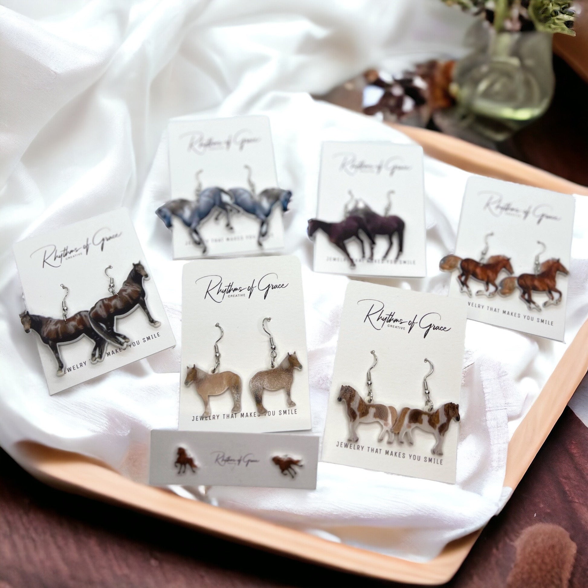 Unleash Your Inner Cowgirl with Our Handcrafted Horse Earrings! 🐴 - Rhythms of Grace Creative