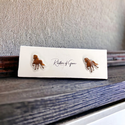 Unleash Your Inner Cowgirl with Our Handcrafted Horse Earrings! 🐴 - Rhythms of Grace Creative