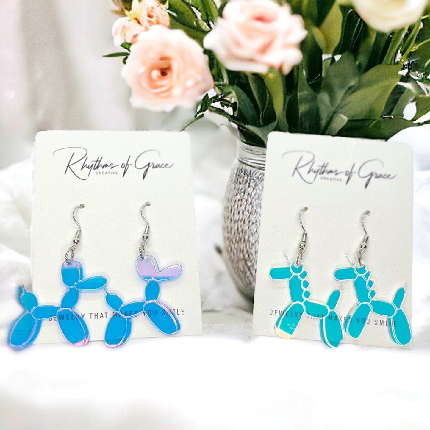 Whimsical Balloon Animal Earrings - Choose Your Favorite Unicorn or Dog Style! 🦄🐶 - Rhythms of Grace Creative