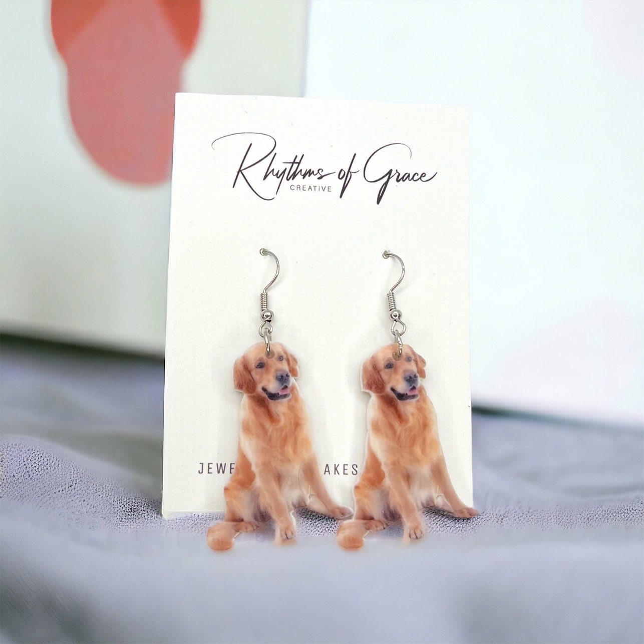 Pawsitively Adorable Golden Retriever Earrings – Wear Your Love for Dogs! 🐾✨ - Rhythms of Grace Creative