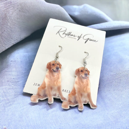 Pawsitively Adorable Golden Retriever Earrings – Wear Your Love for Dogs! 🐾✨ - Rhythms of Grace Creative